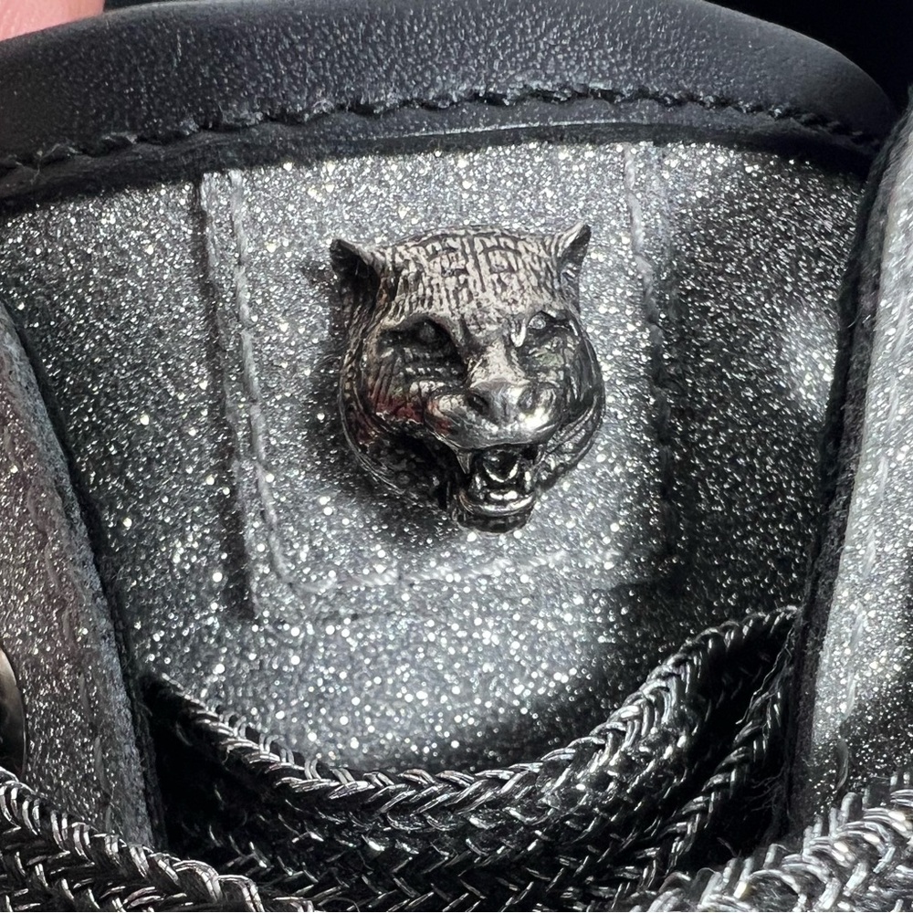 Gucci Glitter Ace Sneakers w/ Web Stripe & Stud Detail – Size 9 – full inclusion - Picture 9 of 13